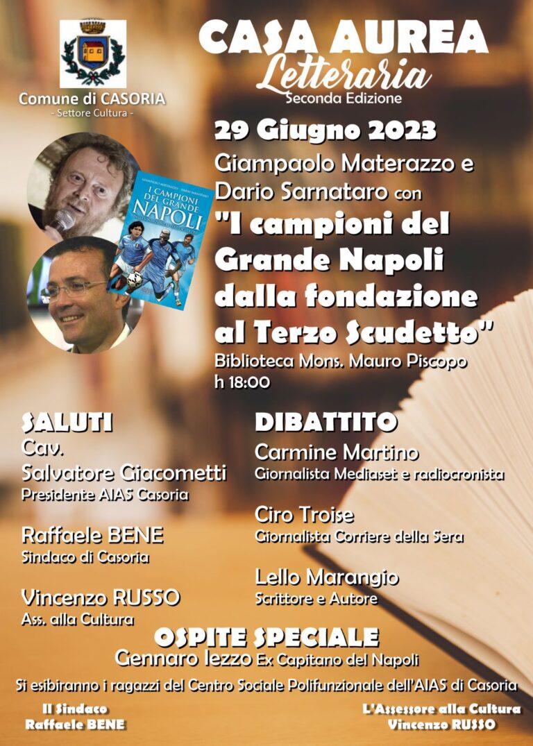 “I Campioni del grande Napoli”: giovedì 29 la presentazione a Casoria con Iezzo