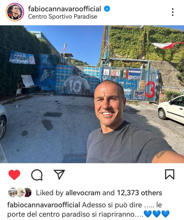 Centro Paradiso pronto a riaprire: l’ha rilevato Fabio Cannavaro