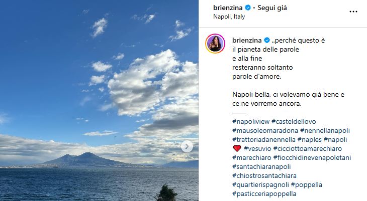 La Brienza: “Napoli bella, ci volevamo già bene e ce ne vorremo ancora”