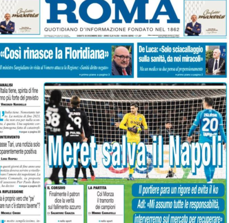 IL ROMA: “Meret salva il Napoli”