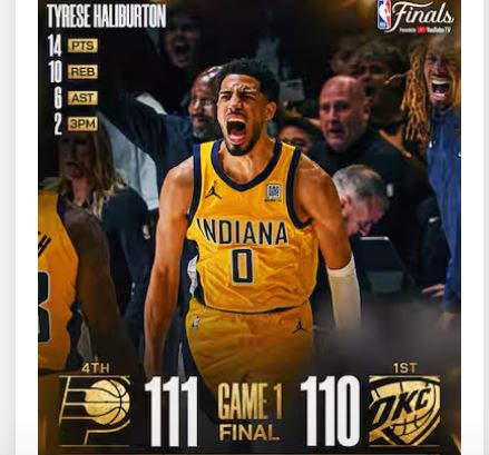NBA FINALS: Indiana recupera da -15 e vince gara-1 a Oklahoma City