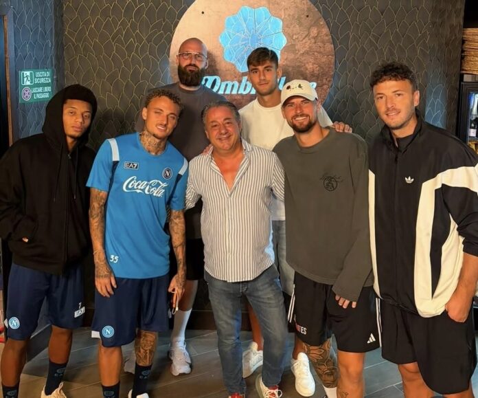 Neres, Lang, Lucca, Milinkovic-Savic, Contini, Rrahmani al ristorante “L’Ombrellone”