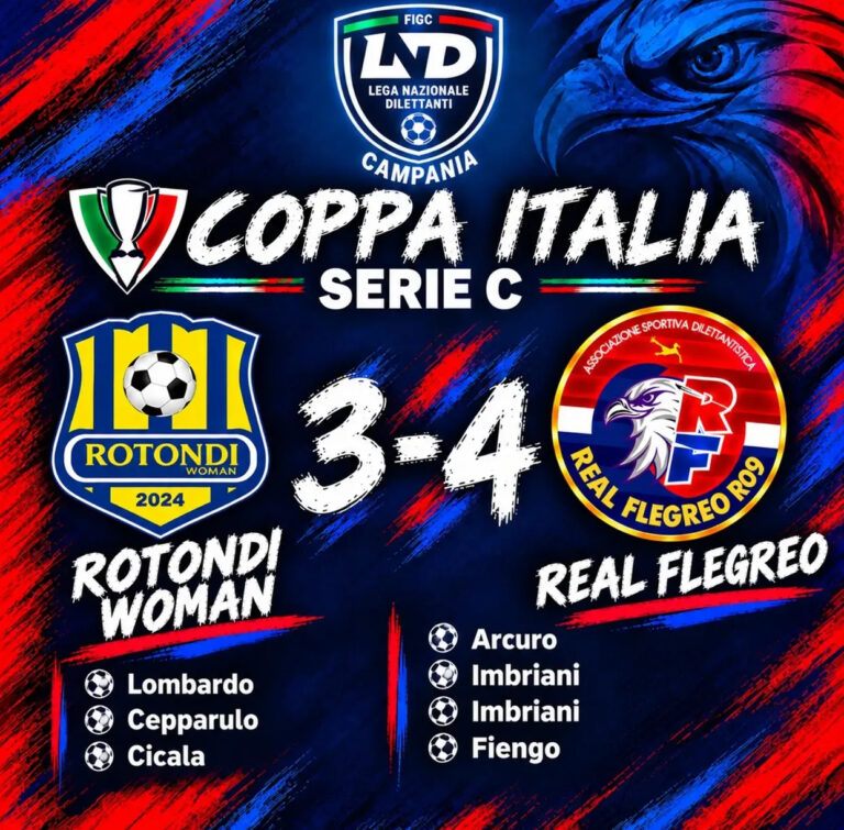 RIMONTA DA GRANDI.  LE AQUILE VOLANO ALTE: IL REAL FLEGREO ESPUGNA ROTONDI 4-3!